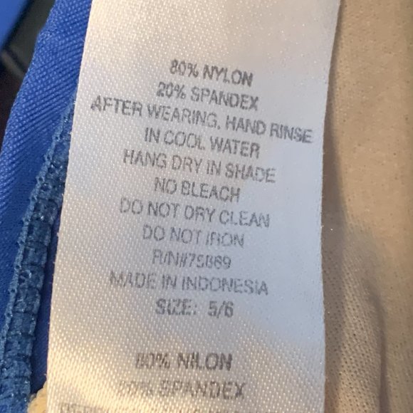 WOMENS - sz 5/6 MALIBU DREAM GIRLS JUNIOR string bikini blue, white belted - Picture 10 of 11